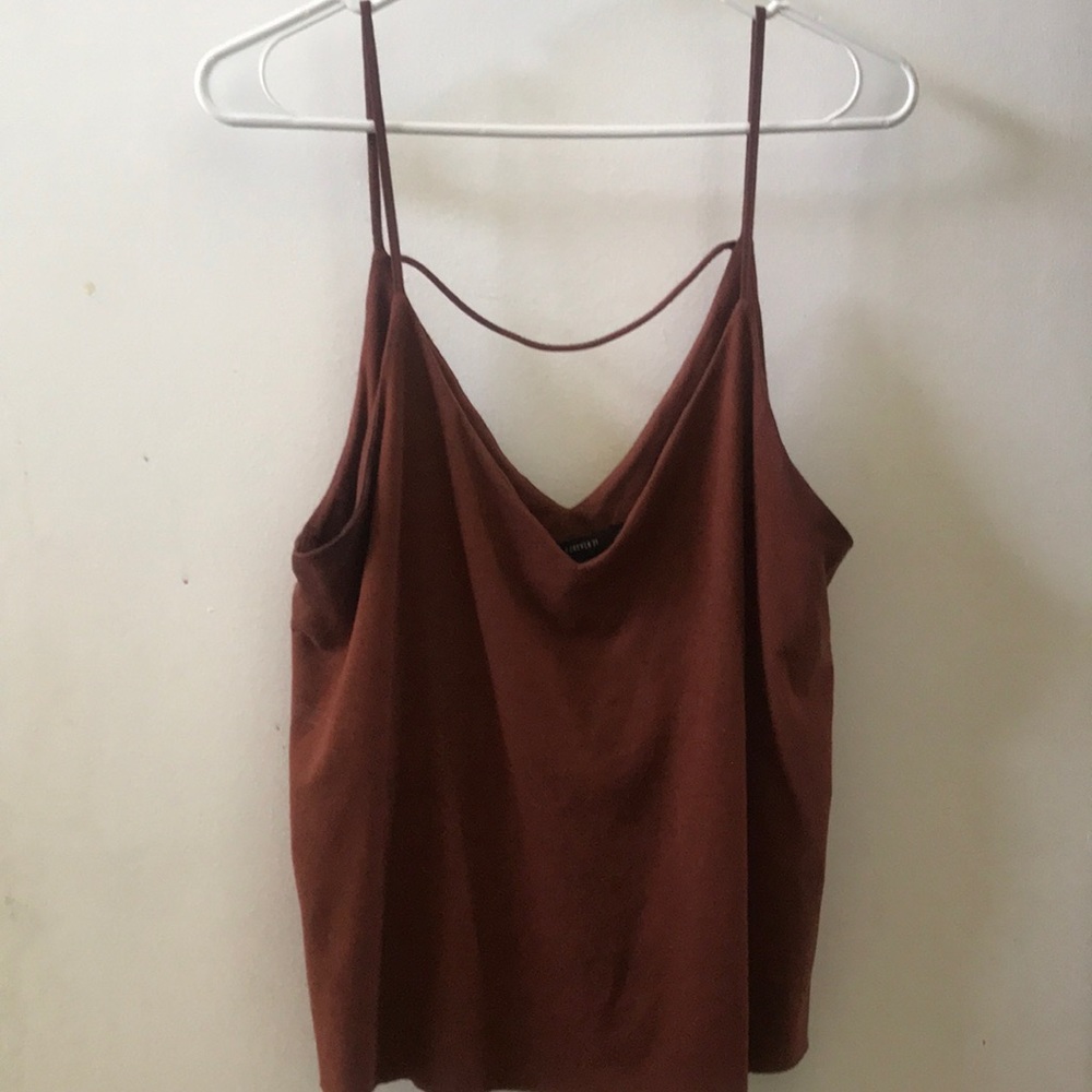 Brown, soft material tank top